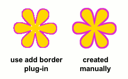 object border effect created manually and using add border plugin